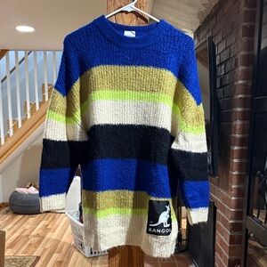 Kangol Women's Striped Crewneck Sweater - Blue, Black, Green, Cream